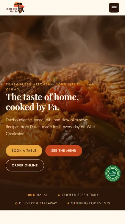 Le Bon Goût Chez Fa website on a phone